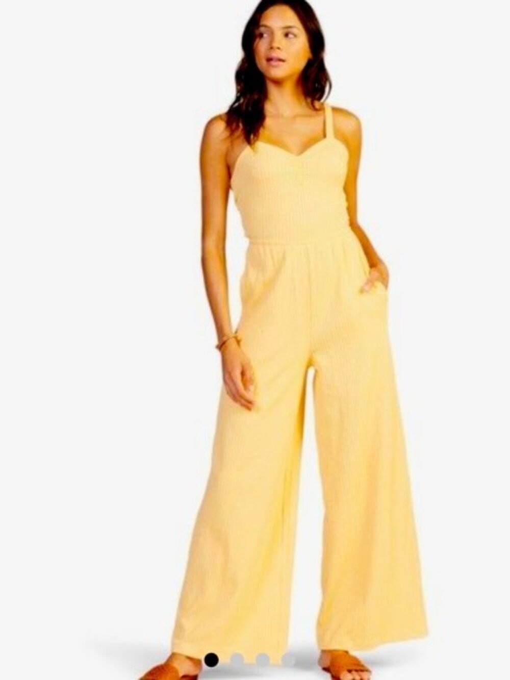 Roxy Yellow Wide-Leg Jumpsuit